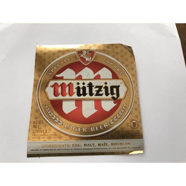 Wet strenth paper self adhensive beer label paper beer bottle label