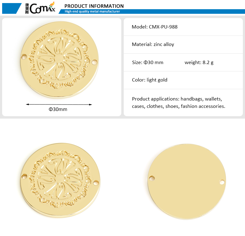 Metal Tag Washable Custom Metal Labels Clothing 2-Hole Sewing Metal Tags for Clothes