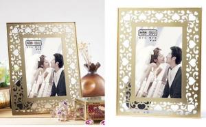 Quality Clear Double Glass Photo Frame , Glass And Metal Picture Frames For Store Decor wholesale
