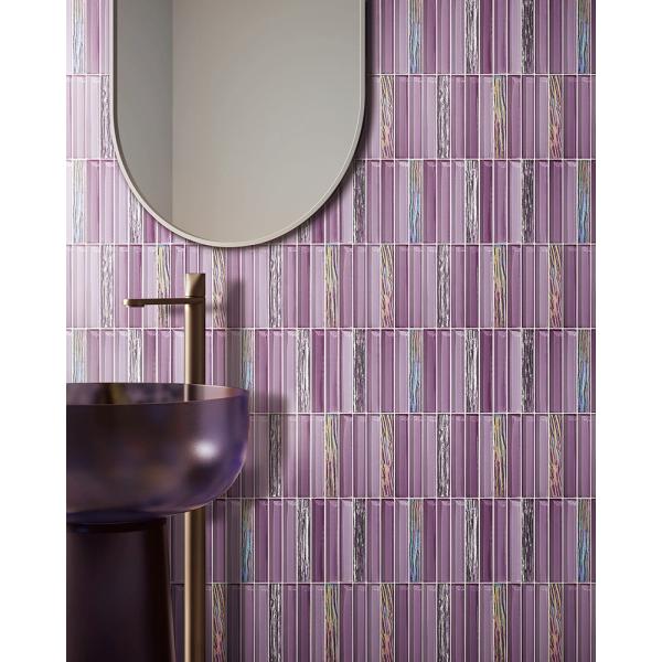 Wear-resistant Purple 300x300mm Glass Mosaics For Swimming Pool and Decoration