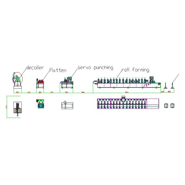 High Speed Sigma Purlin Roll Forming Machine 4.0mm By Gear Box