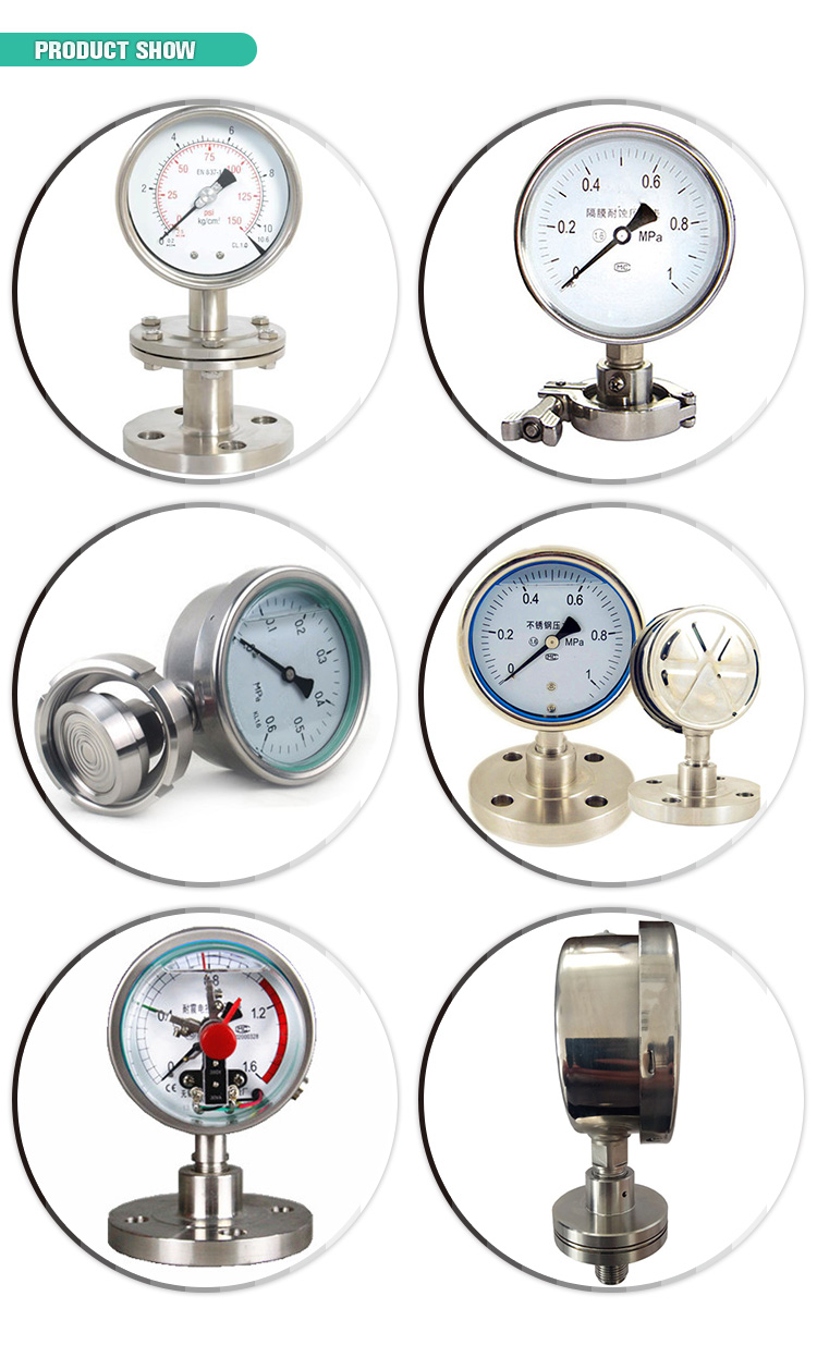 100mm Industrial Manometer 4" Diaphragm Seal Chemical Pressure Gauge