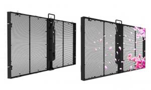 China High Brightness Outdoor P3.9-7.8 LED Transparent Screen For Glass Wall Advertising on sale