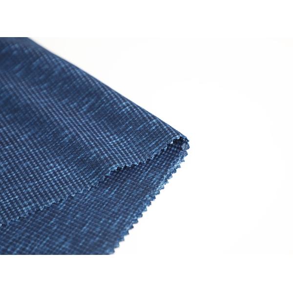 Blue Cationic Polyester Single Jersey Fabric Spandex Waffle Knit