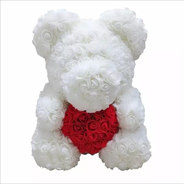 Top sale diy handmade foam rose bear 25 colors styrofoam bear