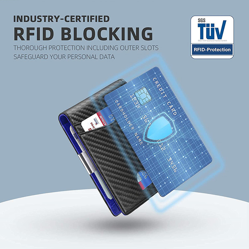 Men's RFID Carbon Fiber Credit Card Holder with Larger Capacity and Multiple Card Slots