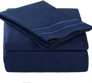 Quality Get a Restful Sleep with 4PCS Brushed Microfiber Sheet Set Featuring 3-Line Embroidery wholesale