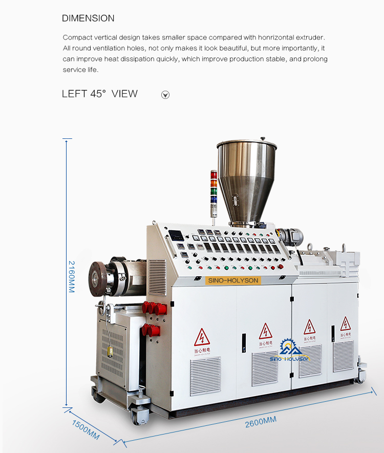 38CrMoALA Conical Double Screw Extruder 380V 50HZ 3Phase