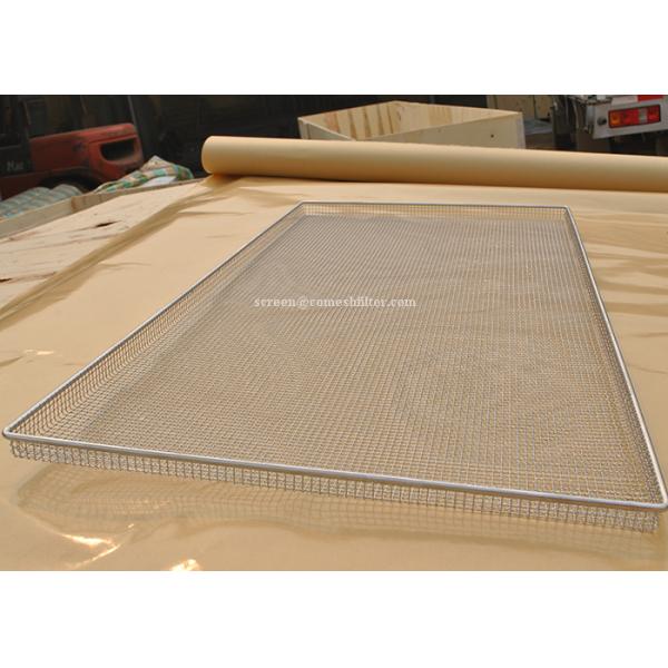 Polished Stackable Woven Wire Mesh Tray For Fruits And Vegetables Drying