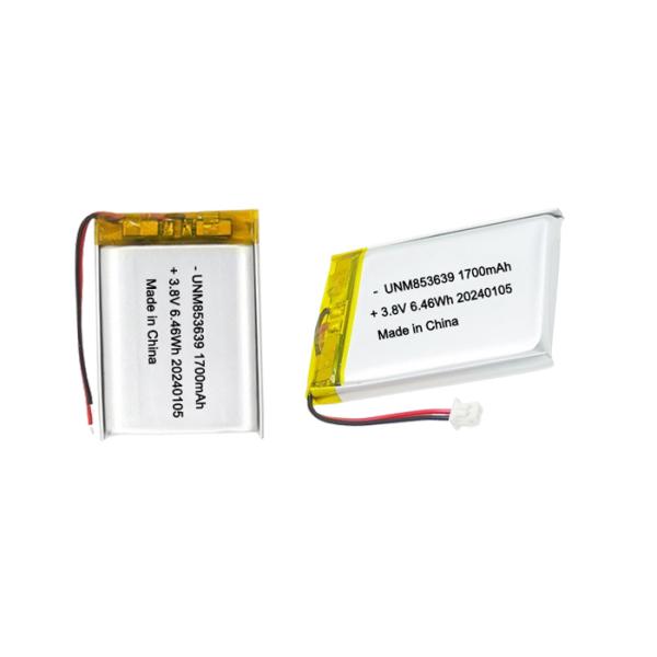 853639 4.35V 1700mAh Polymer High Voltage Li ion Battery for Body-worn Camera with Long Cycle Life