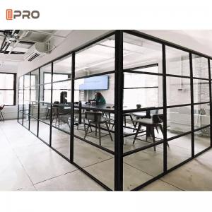 China Movable Soundproof Modern Office Partitions Panels 108mm Fireproof Glass Wall Separation Wall on sale