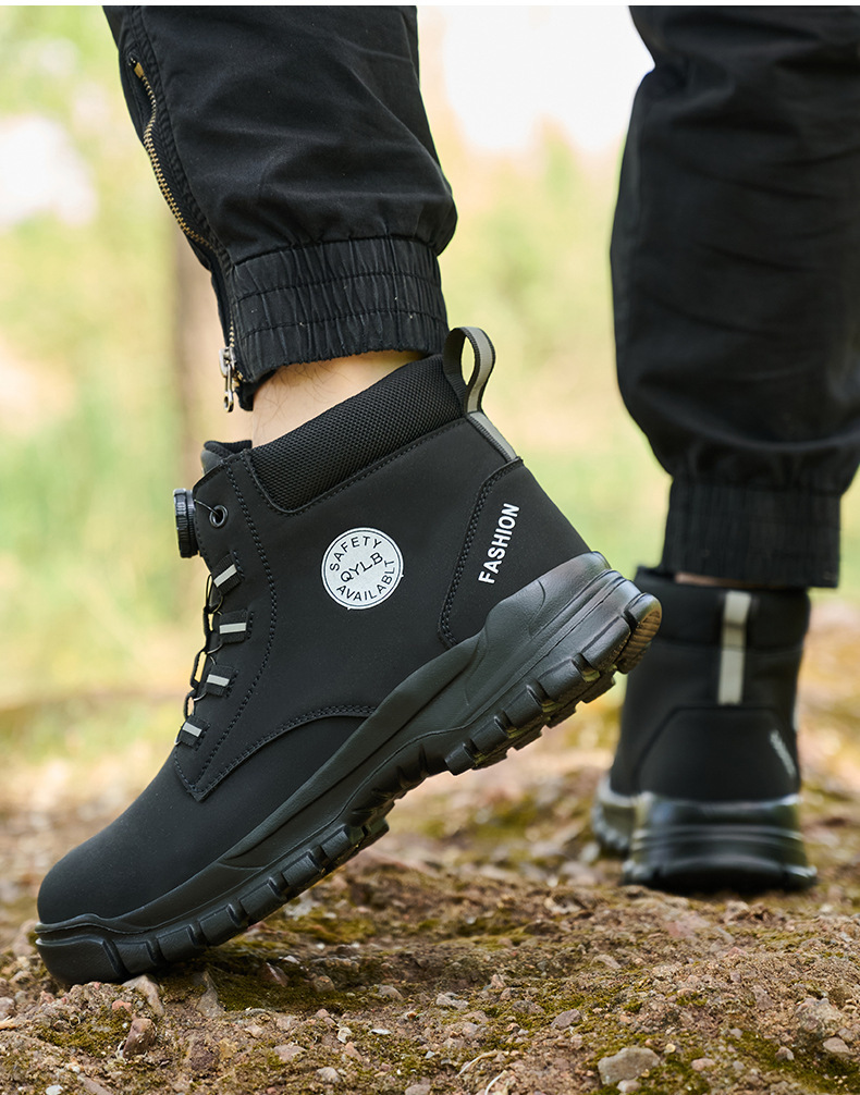Wheat Security Work Boots Microfiber Leather Safety Boots With Stab-smash Steel Toe Kevlar Midsole And EVA Sole