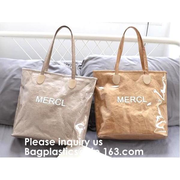 DuPont Paper Bags Shopping Bag,Custom LOGO Tyvek Washable Tearproof Paper Tote Shopping Bag, Bagease, Bagplastics, Pak