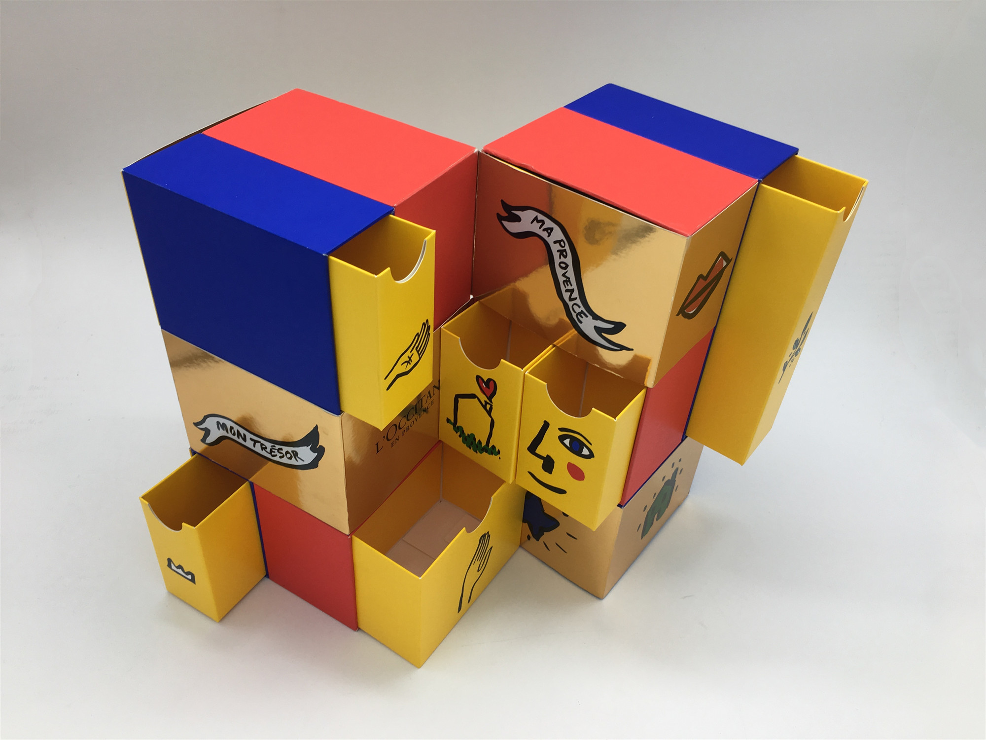 Reversible Gift Packaging Box With Drawer / Multidimensional Cardboard Storage Boxes For Cosmetic