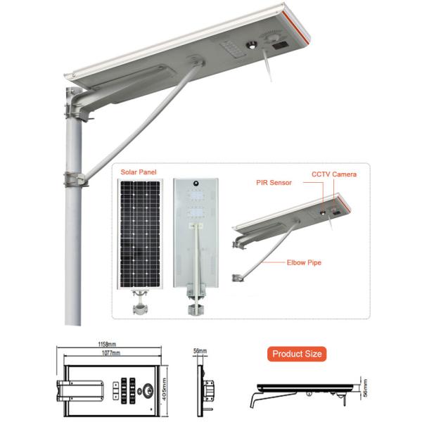 140lm/w Integeated Solar Smart Induction Street Light Lamp