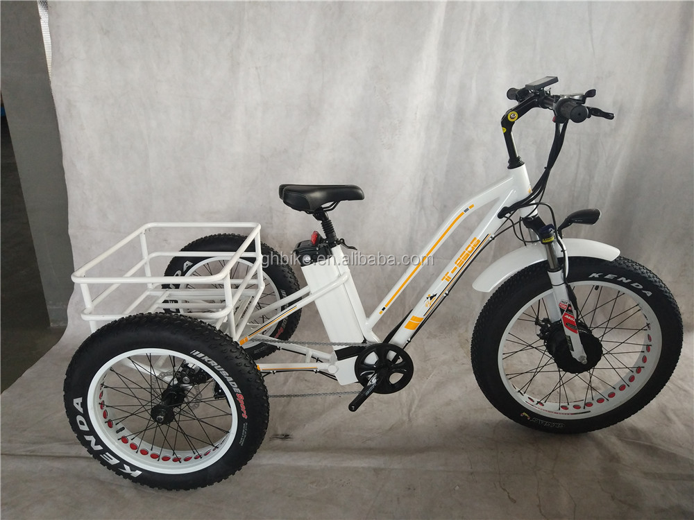 USA 24"20" Motorized Bafang 8fun 750W 48V 17a Adult 3 Wheels Cargo Ebike Electric Tricycle