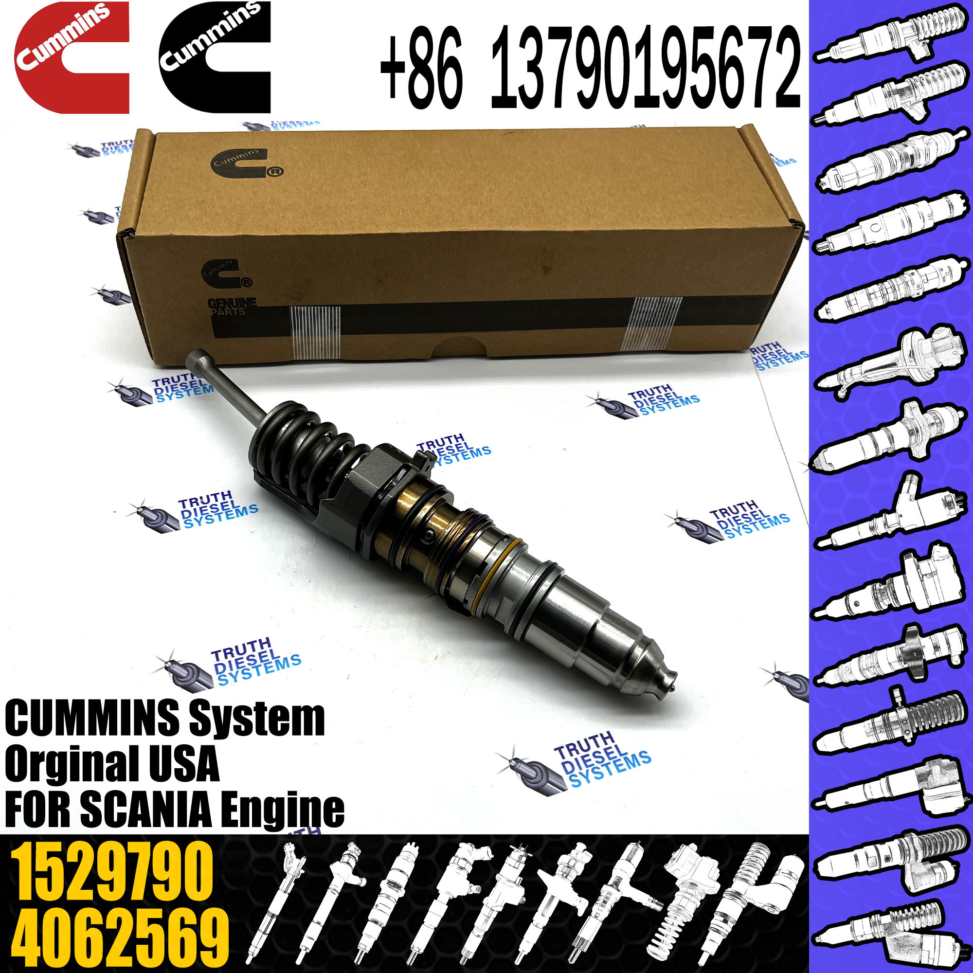 Diesel Engine Fuel Injector 1764365 1764364 1731091 1464994 1511696 1529790 for C-UMMINS engine