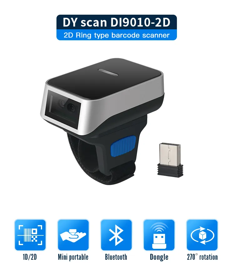 Mini Wearable Ring Finger Bluetooth Wireless 1d CCD Android Barcode Scanner
