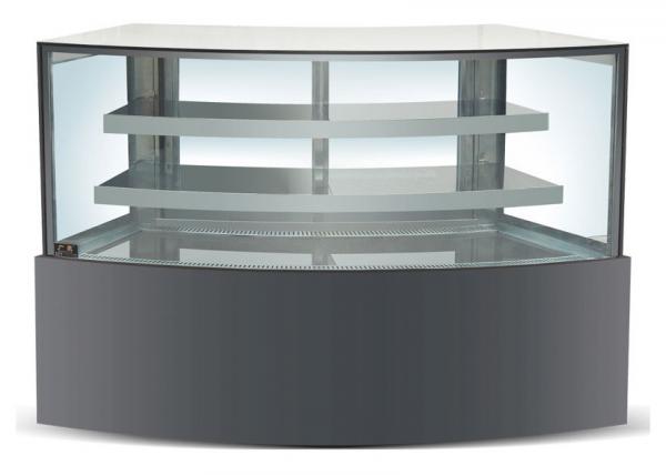 Cheap Refrigeration Arc Glass Cake Showcase With Black Marble Base 2100x800x1300MM for sale