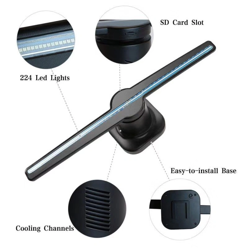 Holographic 3D Mirror Display Hologram Kiosk For Advertising LED Light