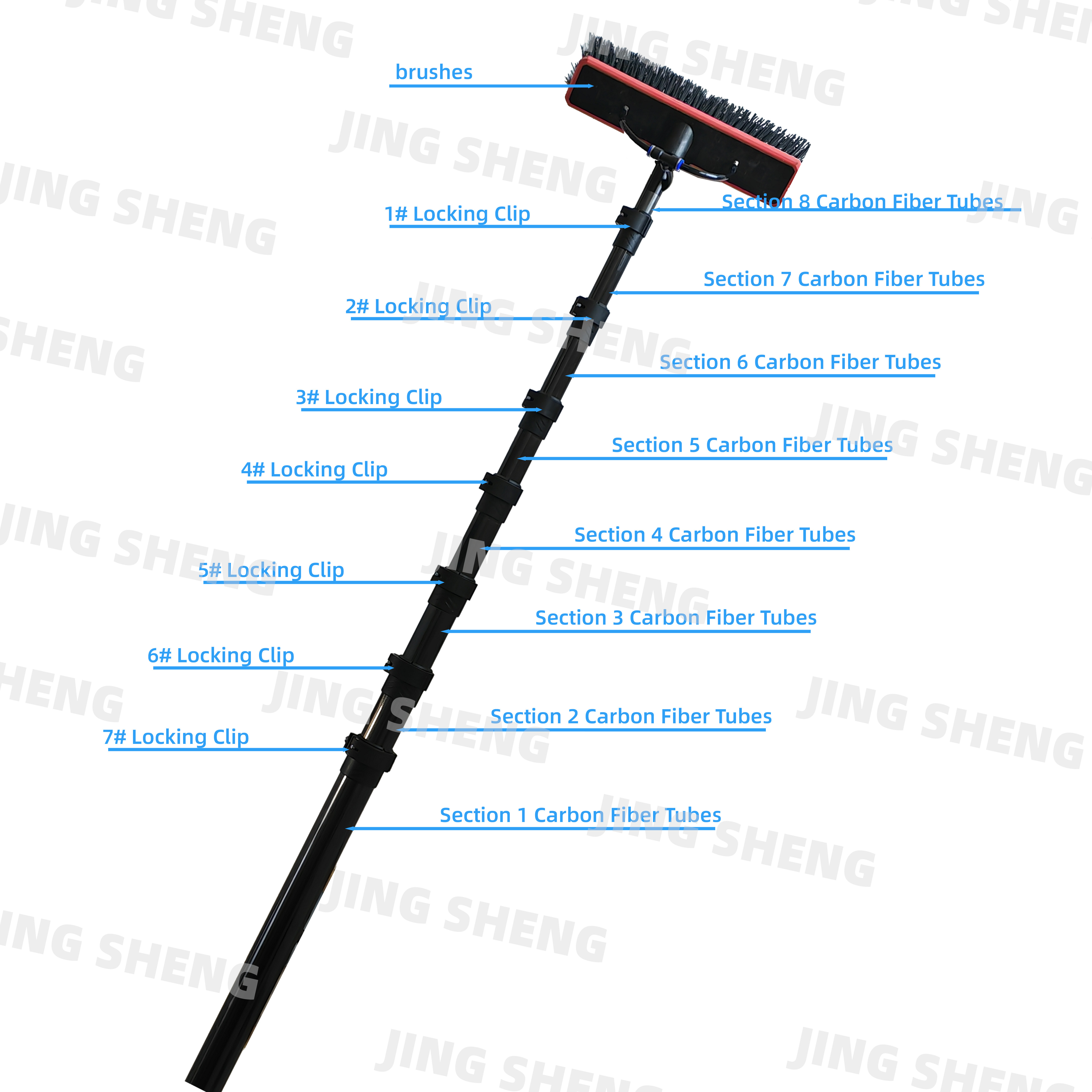 39ft 3K Surface Carbon fiber Feeder Pole System for Window and Solar Panel Cleaning