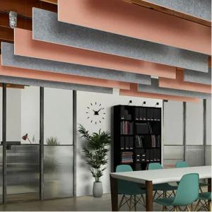 China Polyester Fiber Rectangular Acoustic Ceiling Board Sound Absorbing Decorative on sale