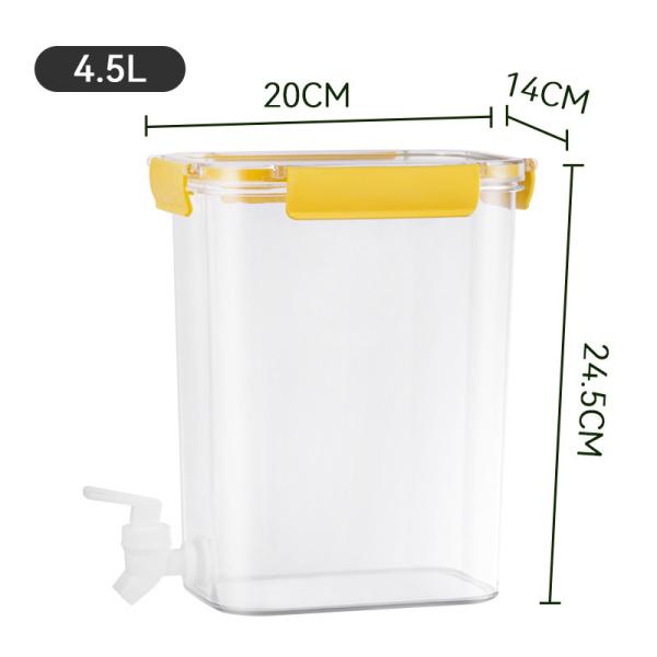 4.5L Plastic Refrigerator Beverage Dispenser Cold Water Kettle with Faucet
