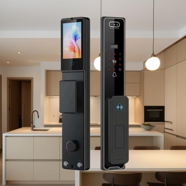 Smart Door Lock with 3D Face Passcode IC Card Key Doorbell Tuya App Compatible