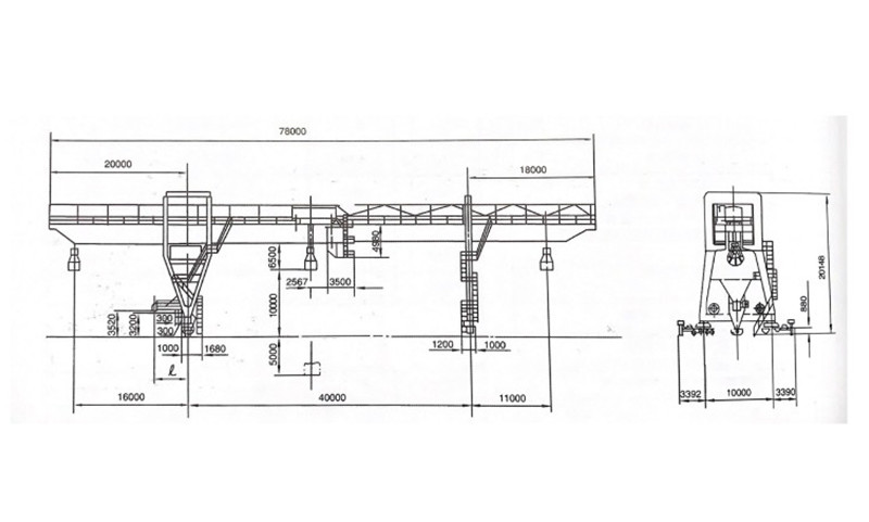 L Type 10 Ton Single Beam Gantry Crane With Electric Hoist for workshop