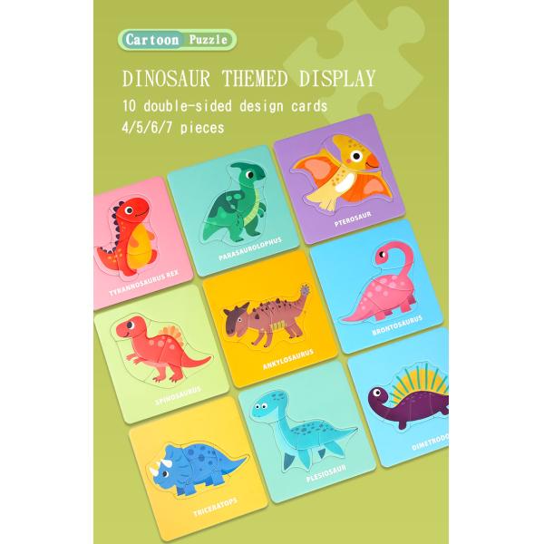 Muti Functional Cartoon Dinosaur Diy Drawing Montessori Educational Learning Jigsaw Puzzle Board Game Toys for Boys Girls