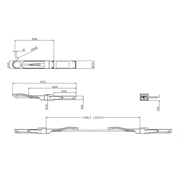 40G QSFP+ 3 - 100m Length AOC Active Optical Cable Infiniband QDR / DDR / SDR