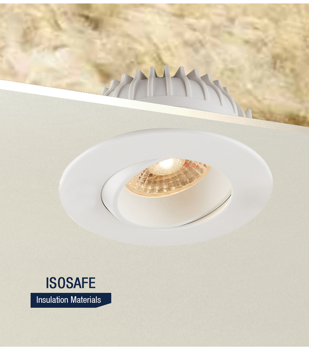 Recessed 8W Dimmable Tiltable LED Downlights Anti Glare Fireproof