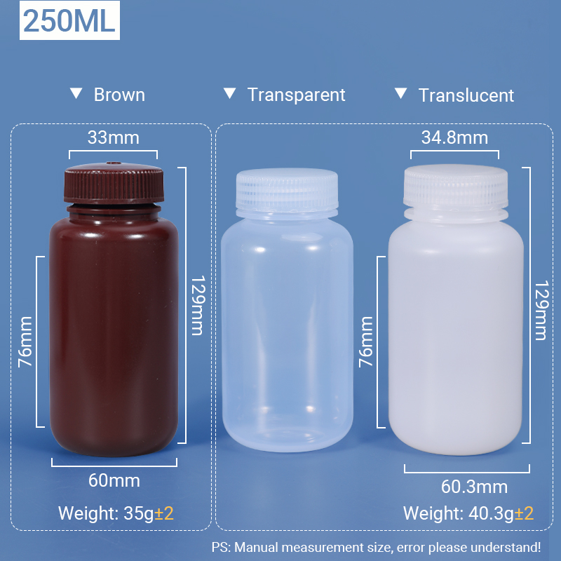 Food Grade 250ml 125 ml PP Plastic Bottle For Liquid Medicine Detergent reagent