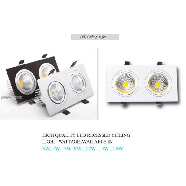 COB Double LED Recessed Downlights , Square LED Recessed Light With Housing 10W 18W