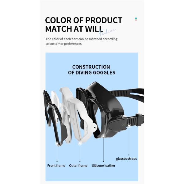 ODM Silicone PC Mirrored Youth Swim Mask And Snorkel Eco Friendly