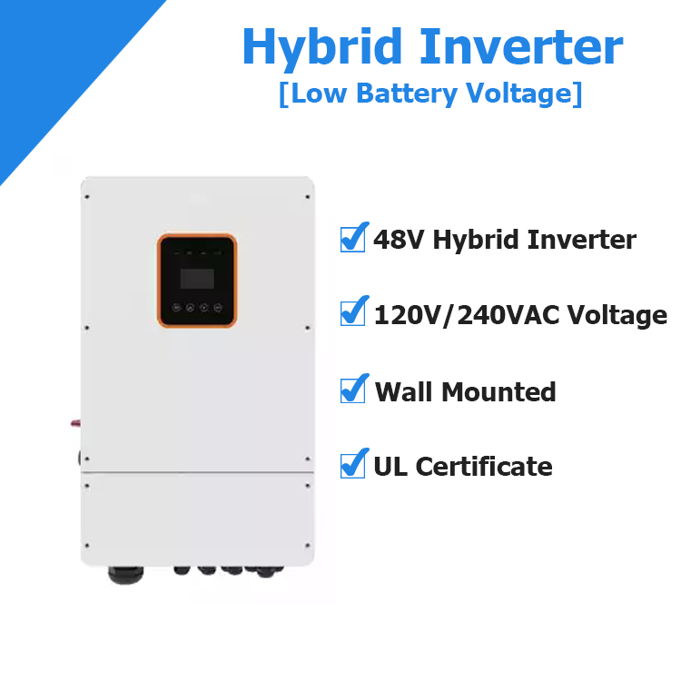 Hybrid 8kw 24v Single Phase Solar Inverter Grid Tie Inverter With Smart Display