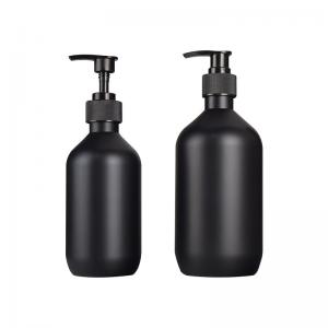 China Matte Black Plastic Shampoo Pump Bottle PET Round 300ml 500ml on sale