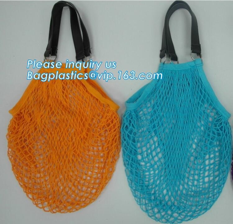 travel Cotton Reusable Net Shopping Tote String Bag Organizer, Sturdy Mesh Produce Bag,Washable Mesh Storage Fruit Veget
