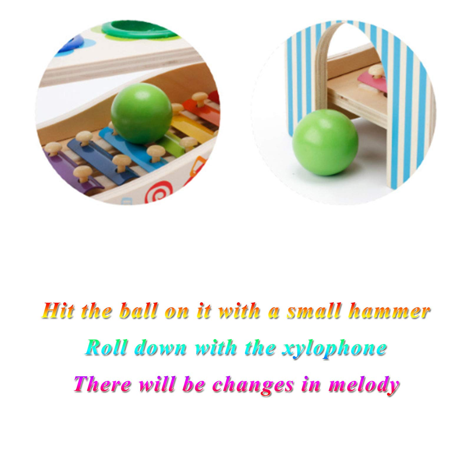 Unisex Developmental Montessori Toy Hammering Pounding Xylophone for Baby Toddler Kids