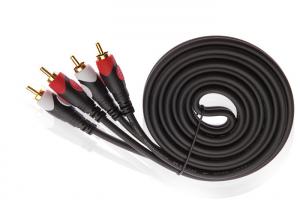 Quality Black 5m RCA Audio Cable , Video Component Cable With Gold Plated Connector wholesale
