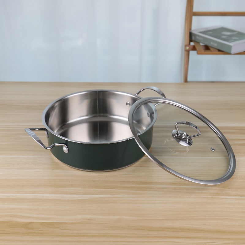 Stainless steel 201 kitchen soup pot restaurant 24cm hot pot cookware for food