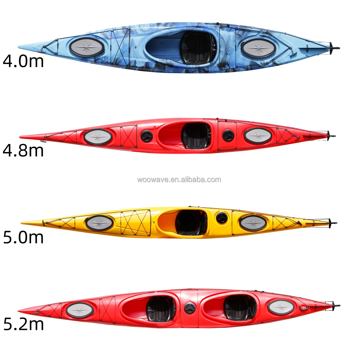 Grey 2.7m HDPE Plastic Fishing Kayak for Touring and Rowing within 90 Characters
