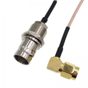 China TNC male threaded female hole to 90 degrees MCX elbow internal pin adapter cable BNC female to MCX male RF cable on sale
