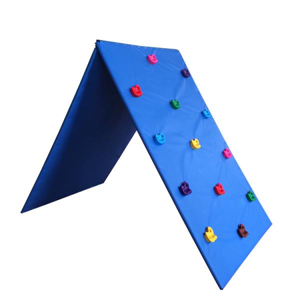 Blue Color Indoor Climbing Wall , Toddler Climbing Wall Eco Friendly EPE / PVC Material