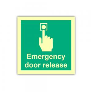 China ODM Warning PVC Photoluminescent Fire Signs Emergency Door Release Sign on sale
