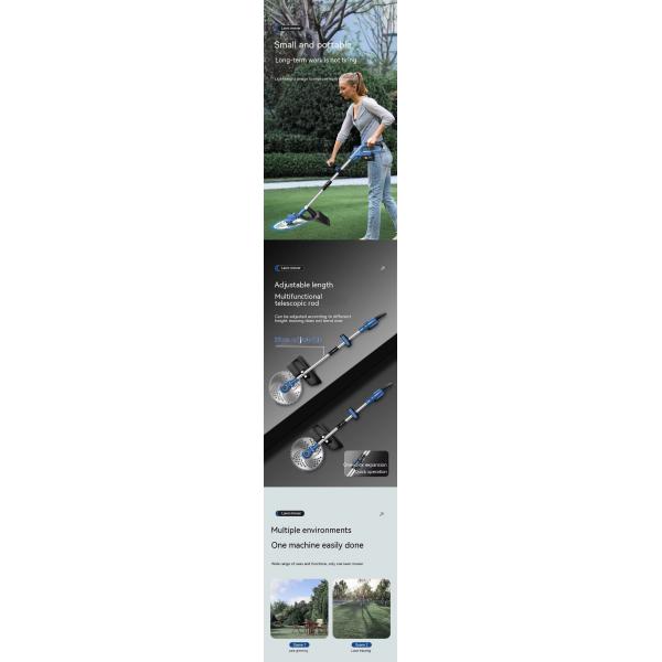 21V Rechargeable Grass Trimmer Cordless Grass Cutter Machine Household Small Weeder Battery Powered Electric Lawn Mower