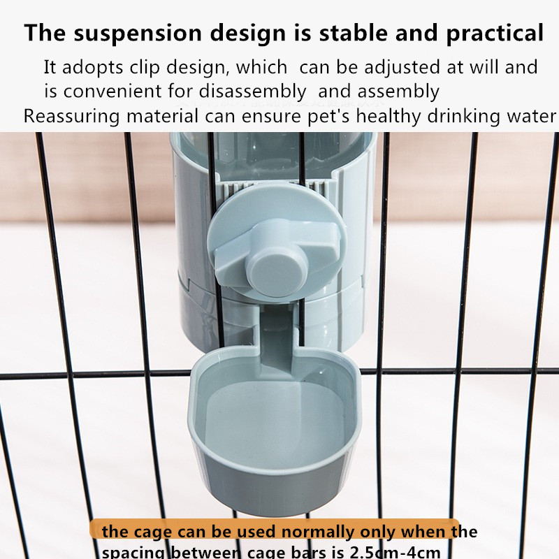 Dog Automatic Feeder Cat Self-Feeding Machine Dog Food Cat Bowl Food Bowl Anti-Overturn Pet Iron Cage Hanging Bowl