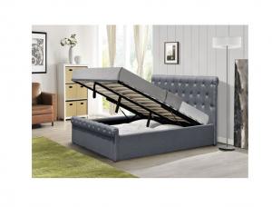 China Single Crush Tufted Storage Bed Frame Velvet Fabric Upholstered Queen Bed on sale