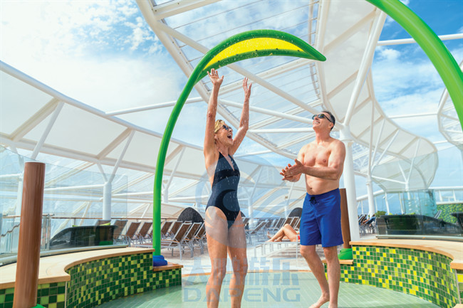 Outdoor Wet Playground Water Games Summer Water Park Spray Leaves - Green