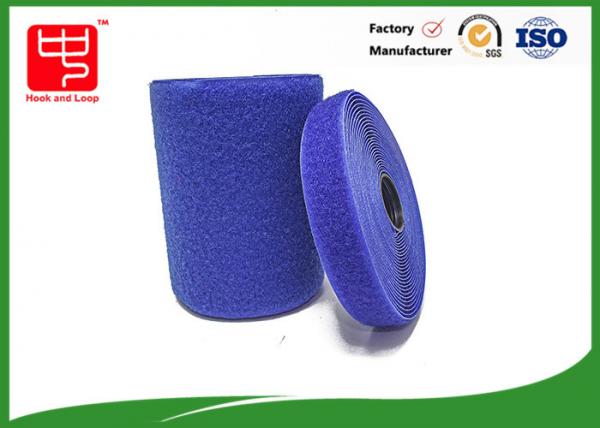 Cheap Blue Customized Adhesive Backed Hook And Loop Tape 100% Nylon Material for sale